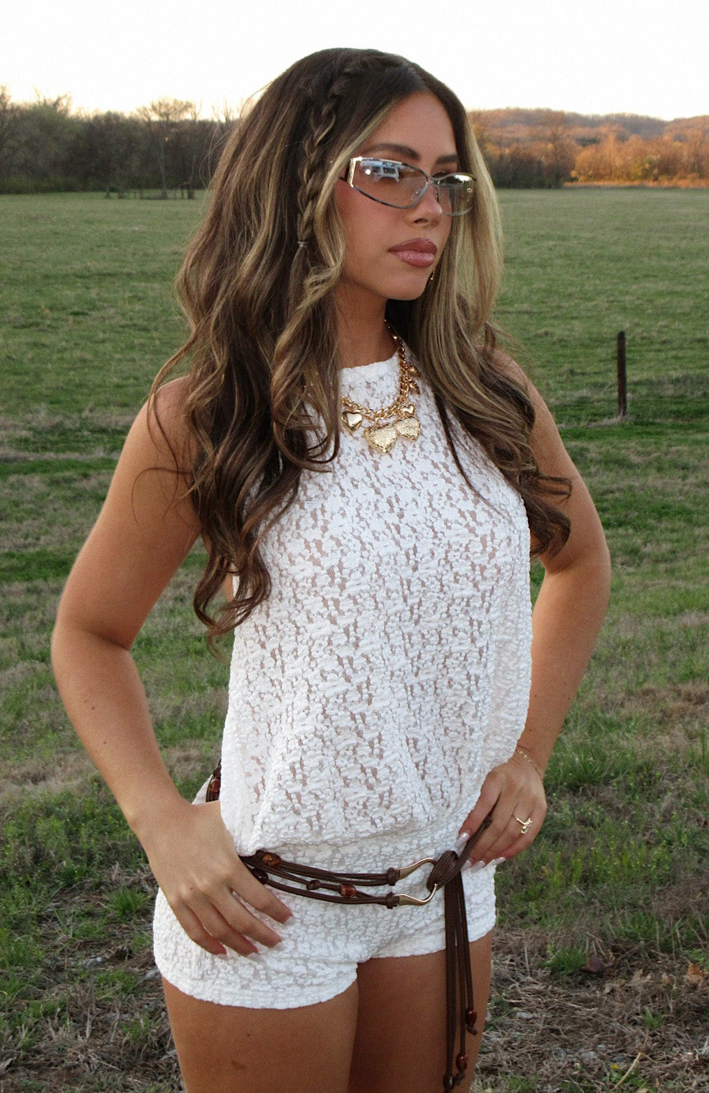 White Fox Misbehave Playsuit Off White