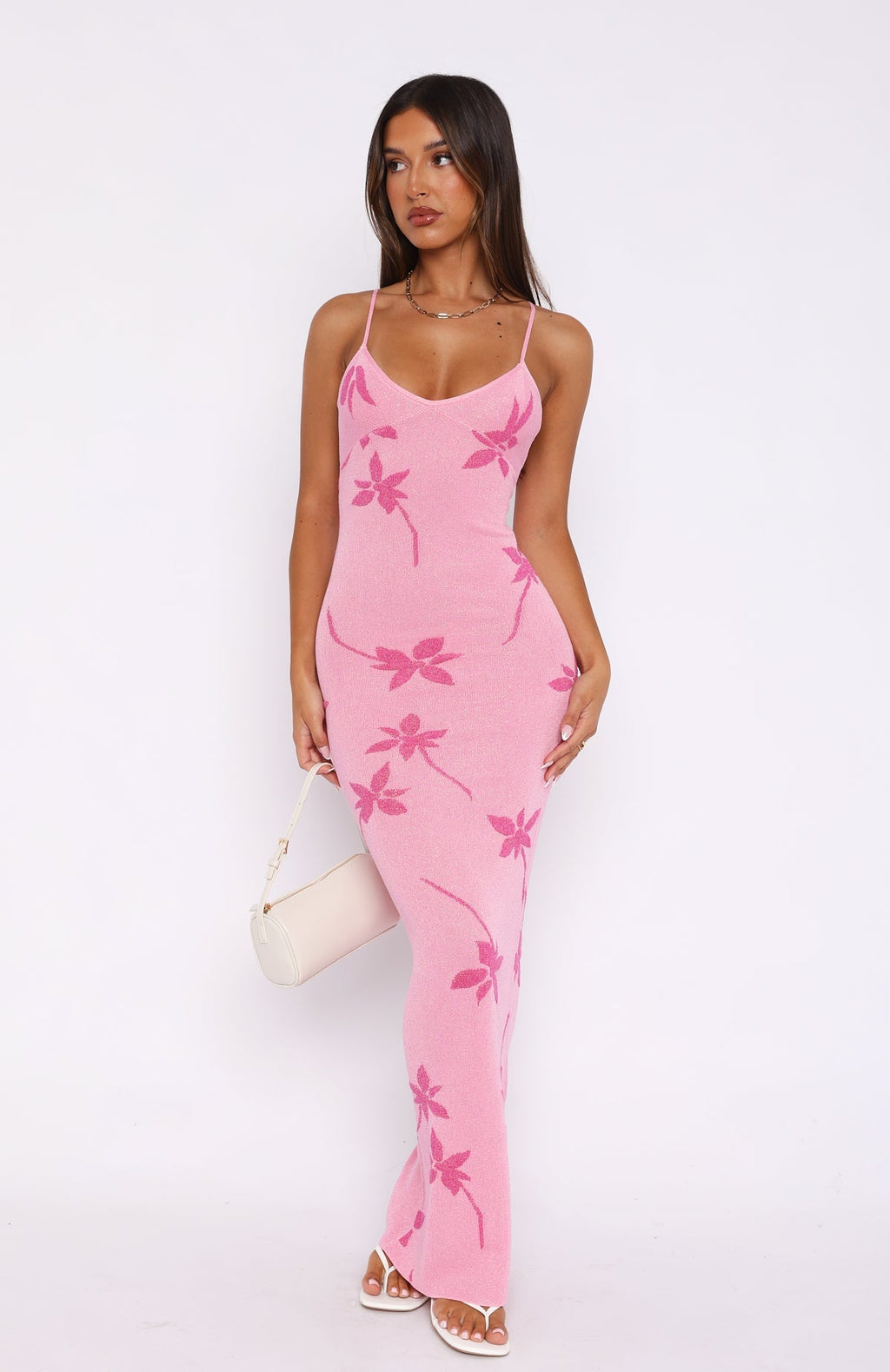 White Fox Trust Issues Maxi Dress Pink