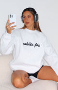 White Fox Call On You Oversized Sweater Grey Marle