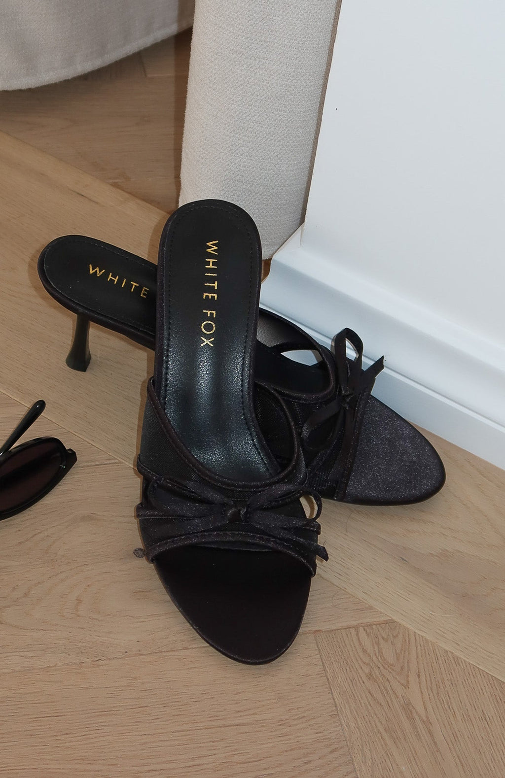White Fox Wallace Mules Black Mesh