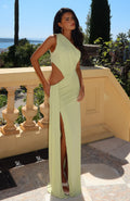 White Fox Selene Veil Maxi Dress Pistachio