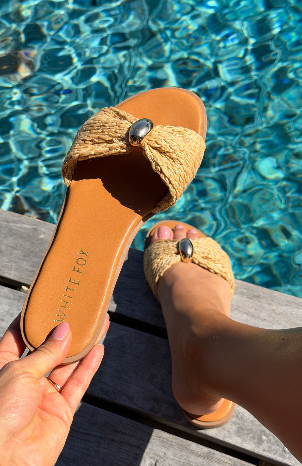 White Fox Bindi Slides Tan