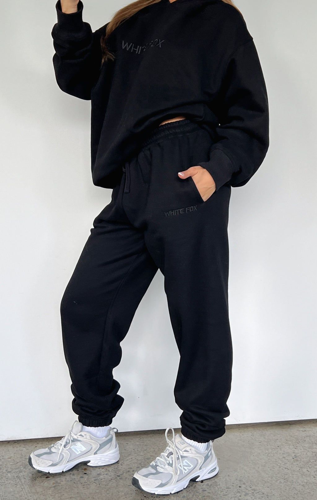 White Fox Stay Lifted Sweatpants Black