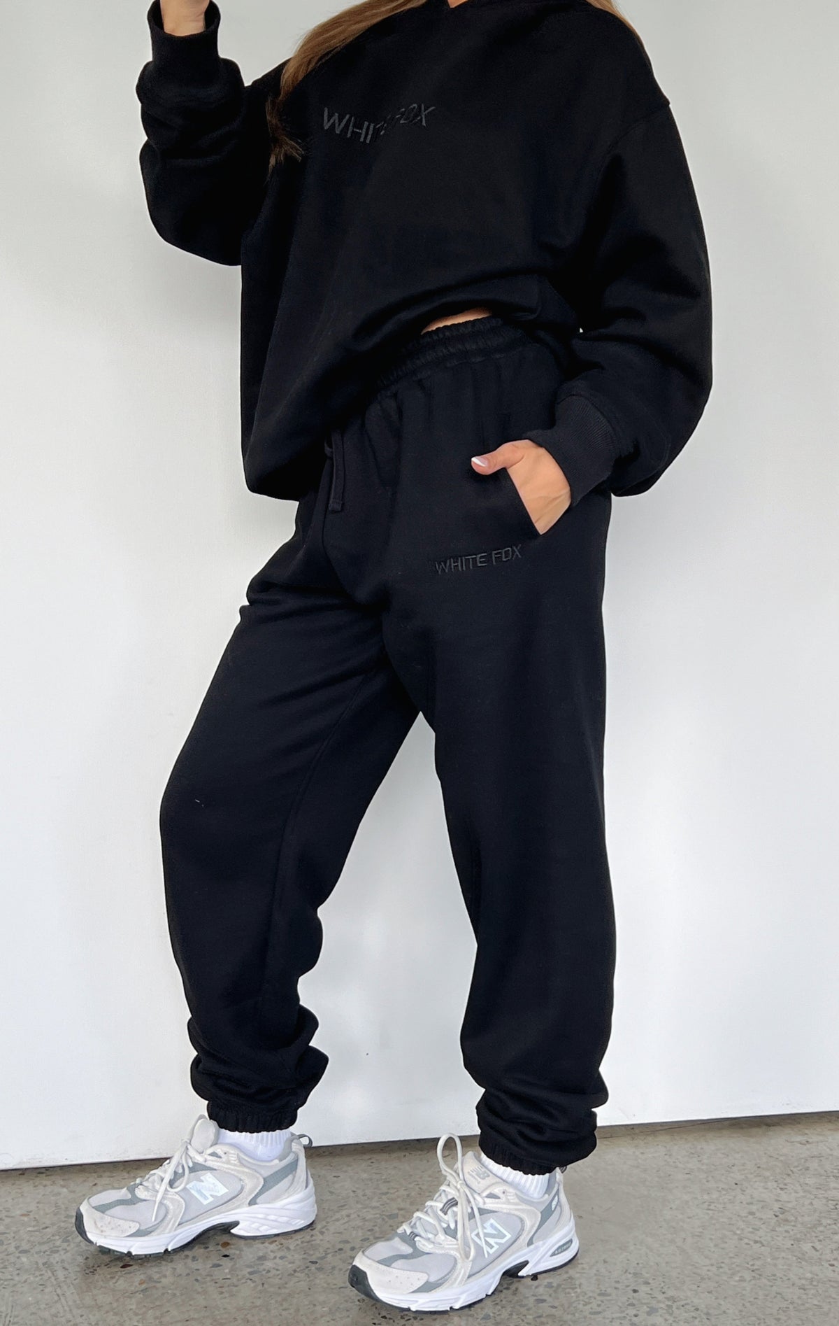 White Fox Stay Lifted Sweatpants Black