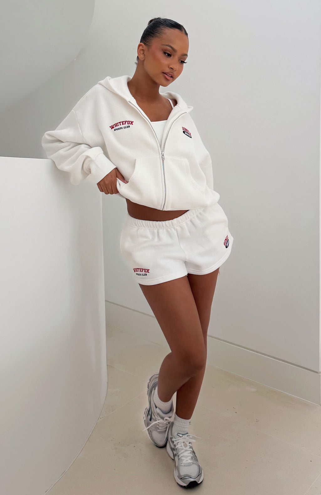 White Fox Up For Anything Lounge Shorts White