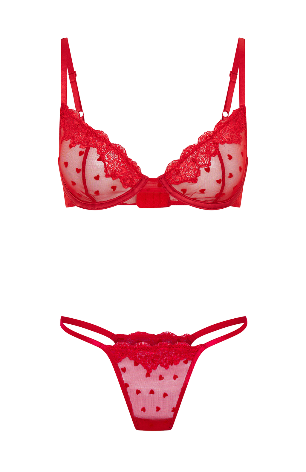 White Fox Love Me Later Lingerie Set Red