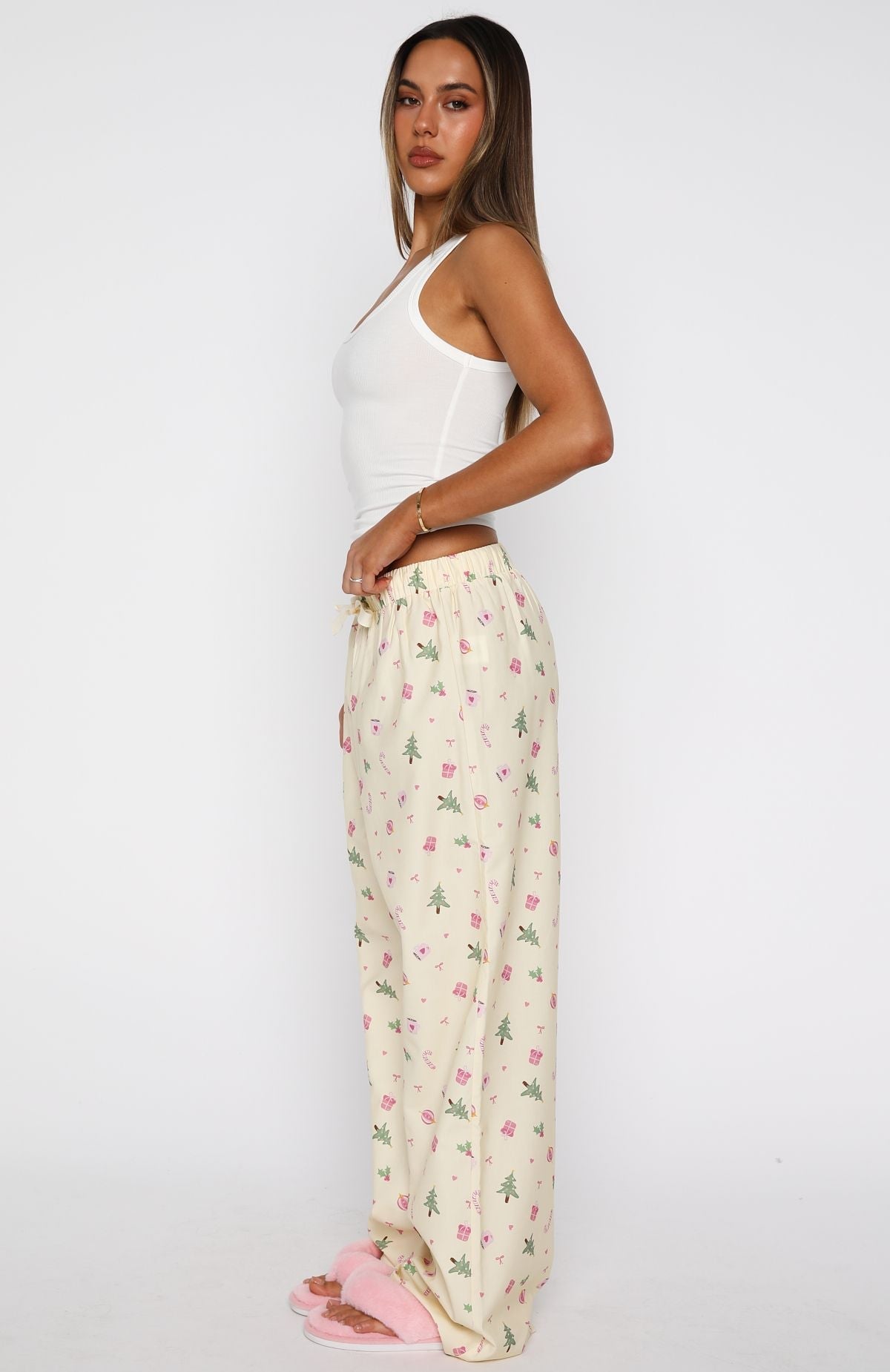 White Fox Sweetheart Pyjama Pants Festive Flicker