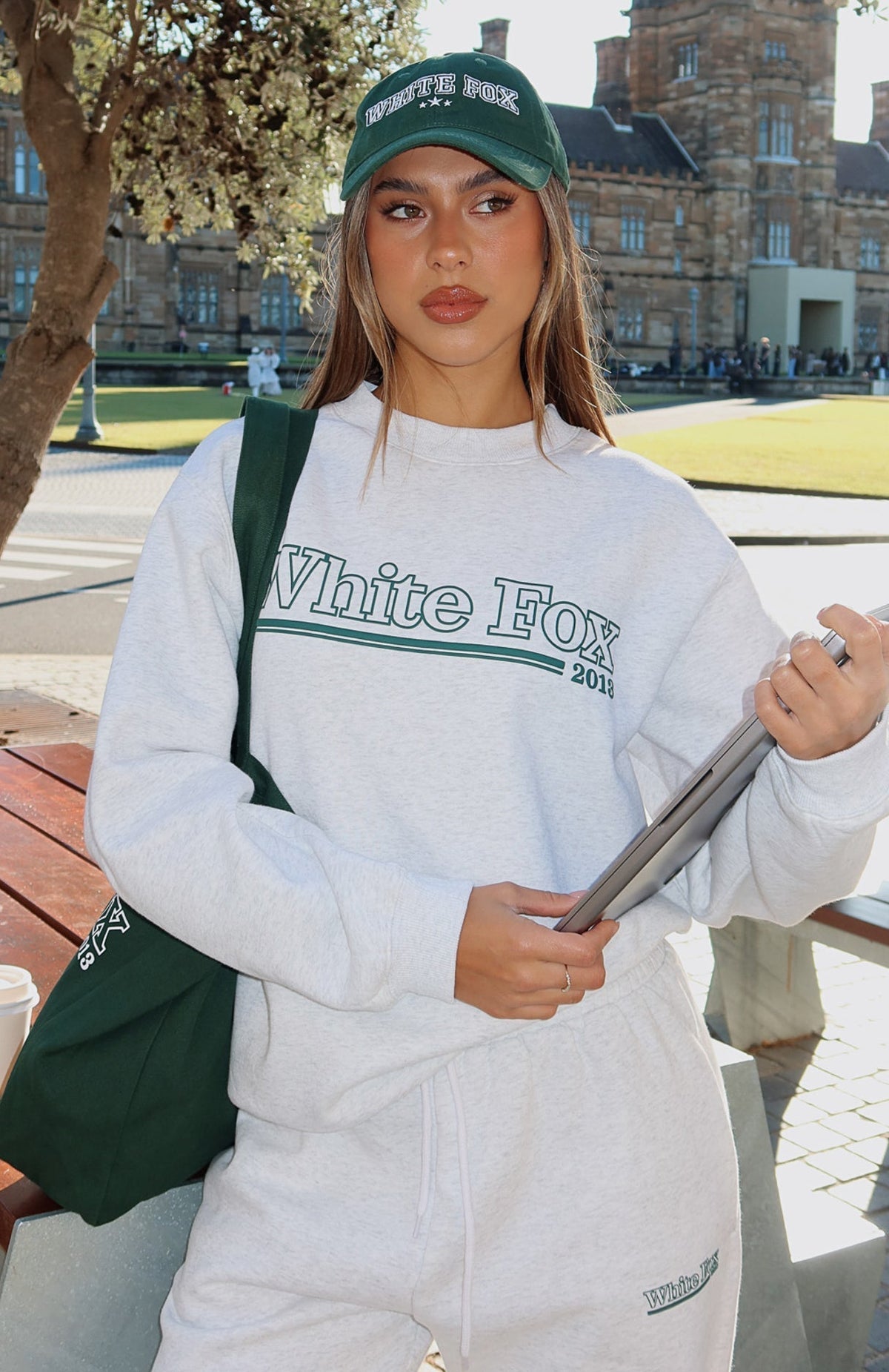 White Fox Social Season Cap Forest Green