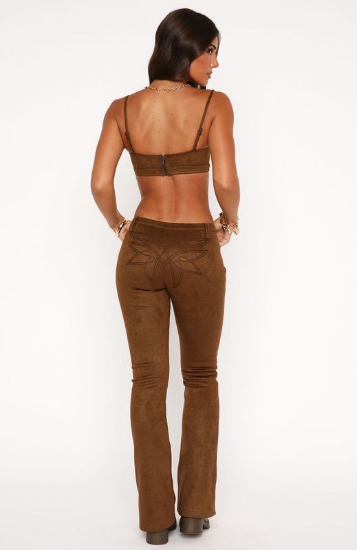 White Fox Never Going Back Pants Chocolate