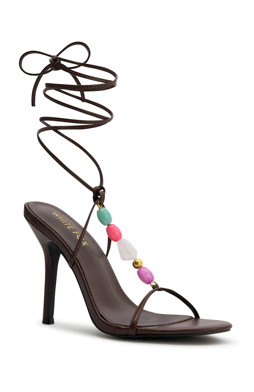 White Fox Lore Wrap Heels Chocolate
