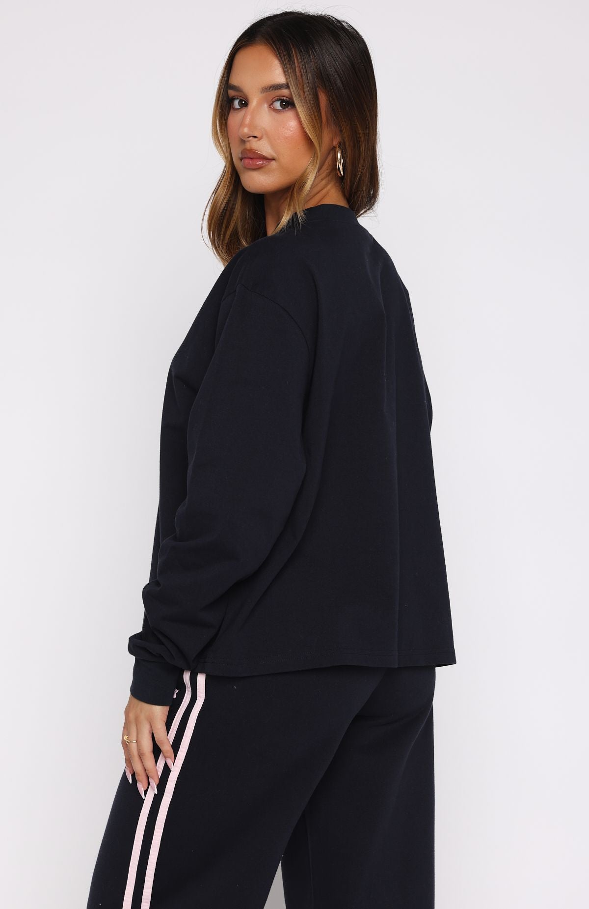 White Fox Lucky Thirteen Charise Long Sleeve Tee Navy