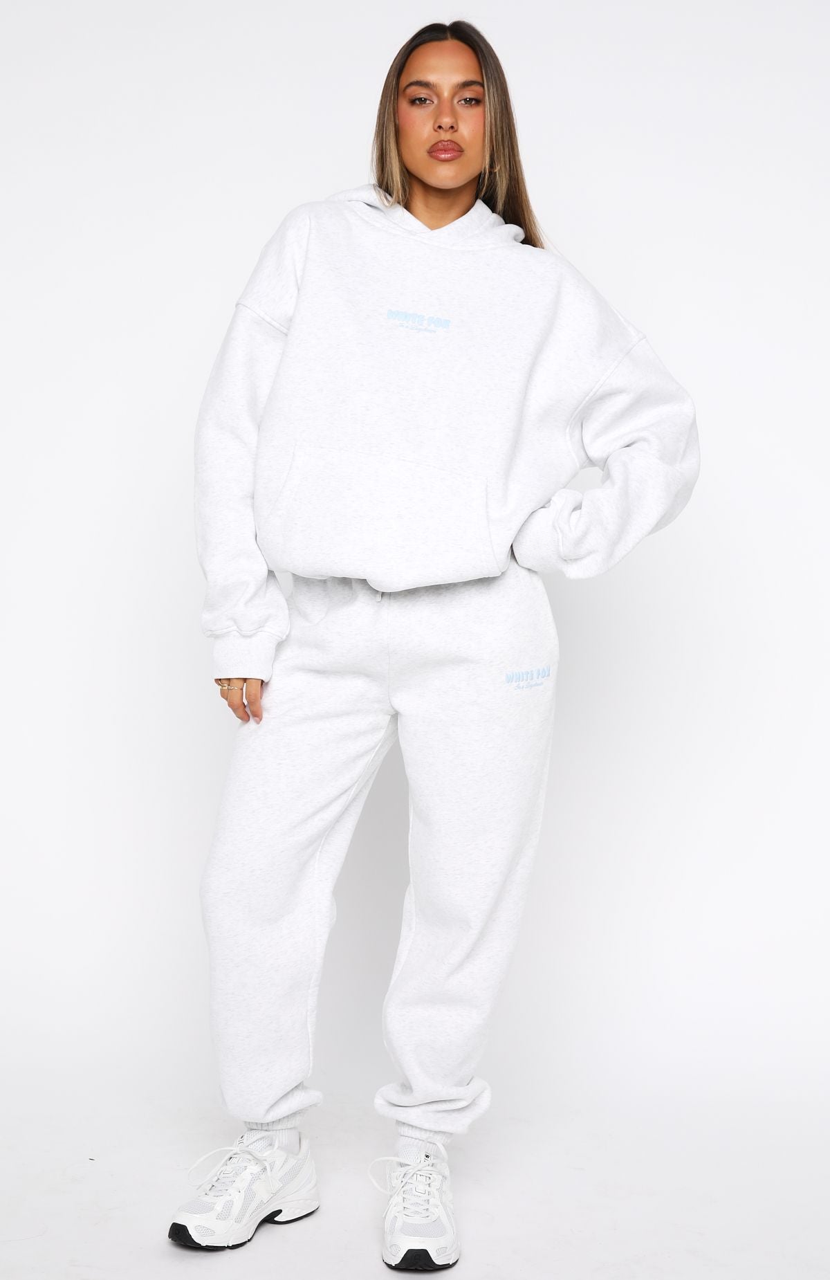 White Fox Daydreamers Nadia Oversized Hoodie Grey Marle