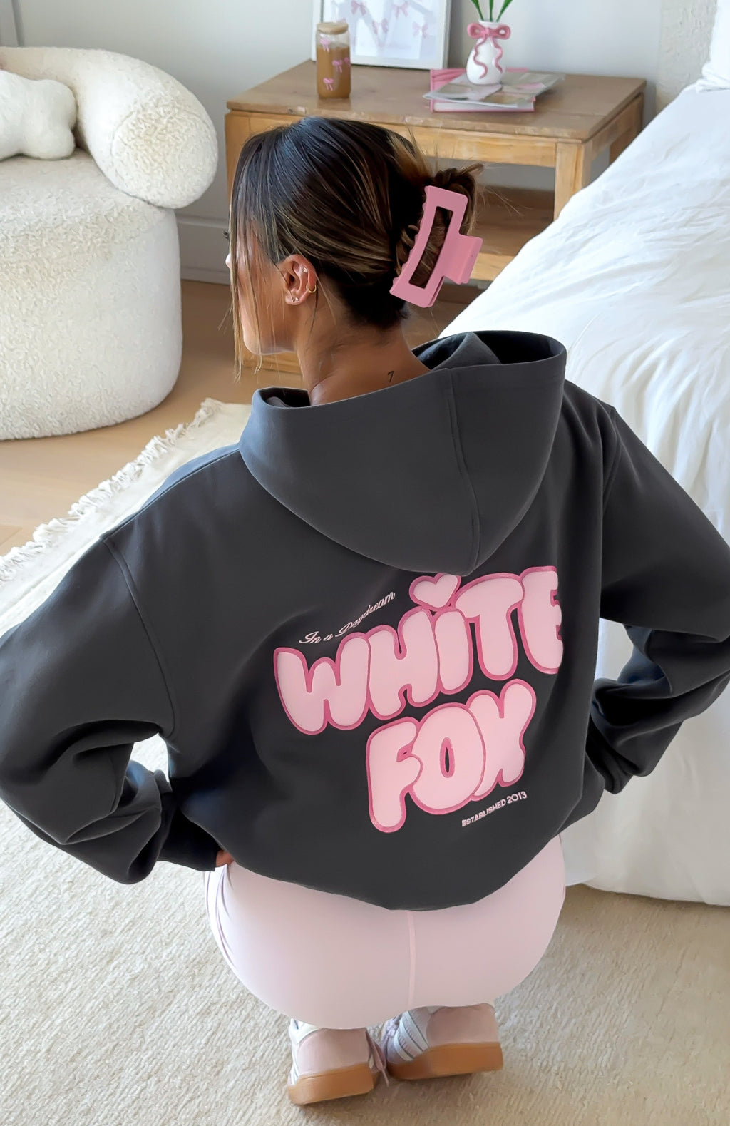White Fox Daydreamers Angelina Oversized Hoodie Volcanic