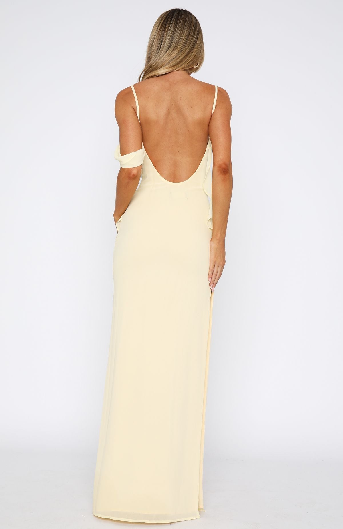 White Fox Love Blossoms Maxi Dress Lemon