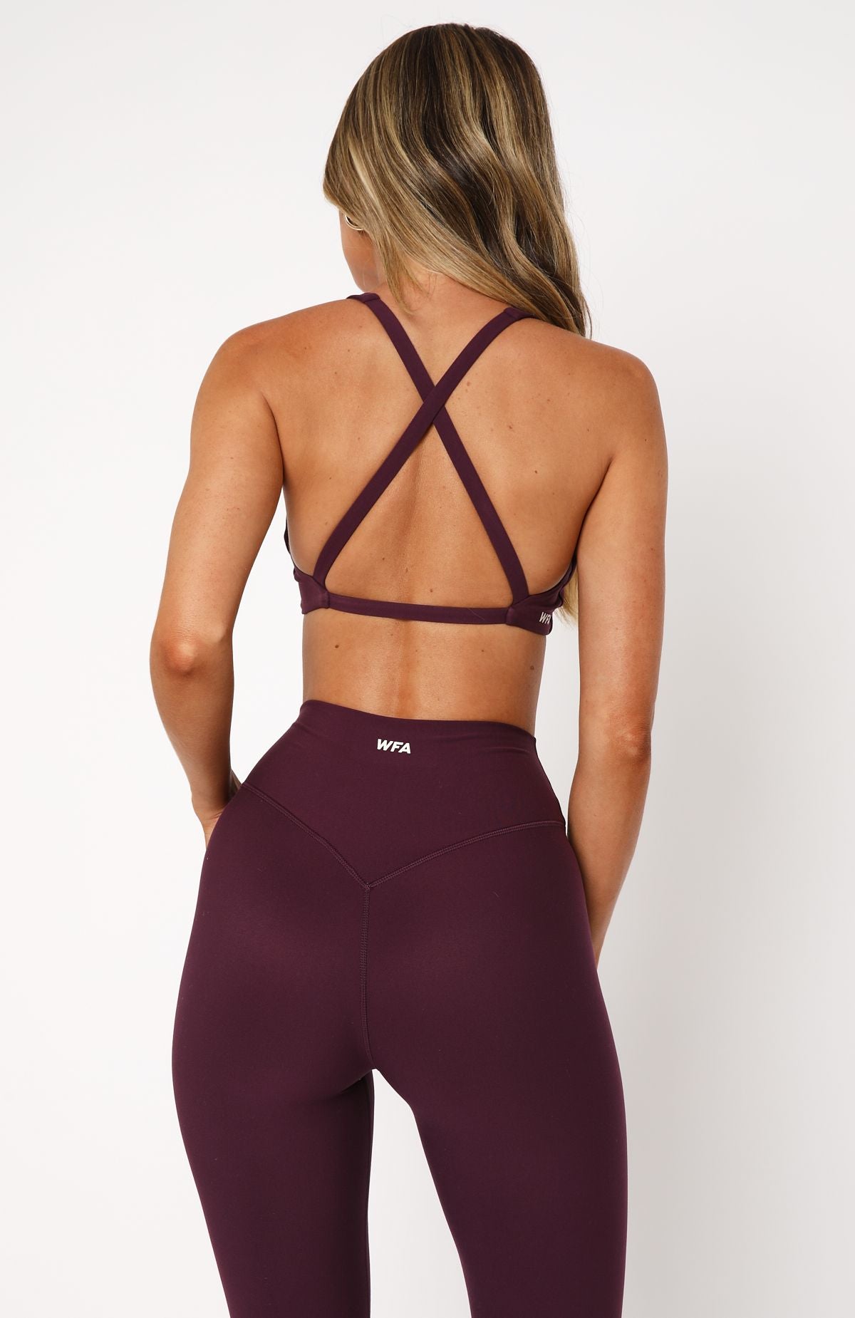 White Fox Race Me Sports Bra Plum