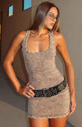 White Fox Music Under Star Mini Dress Sand