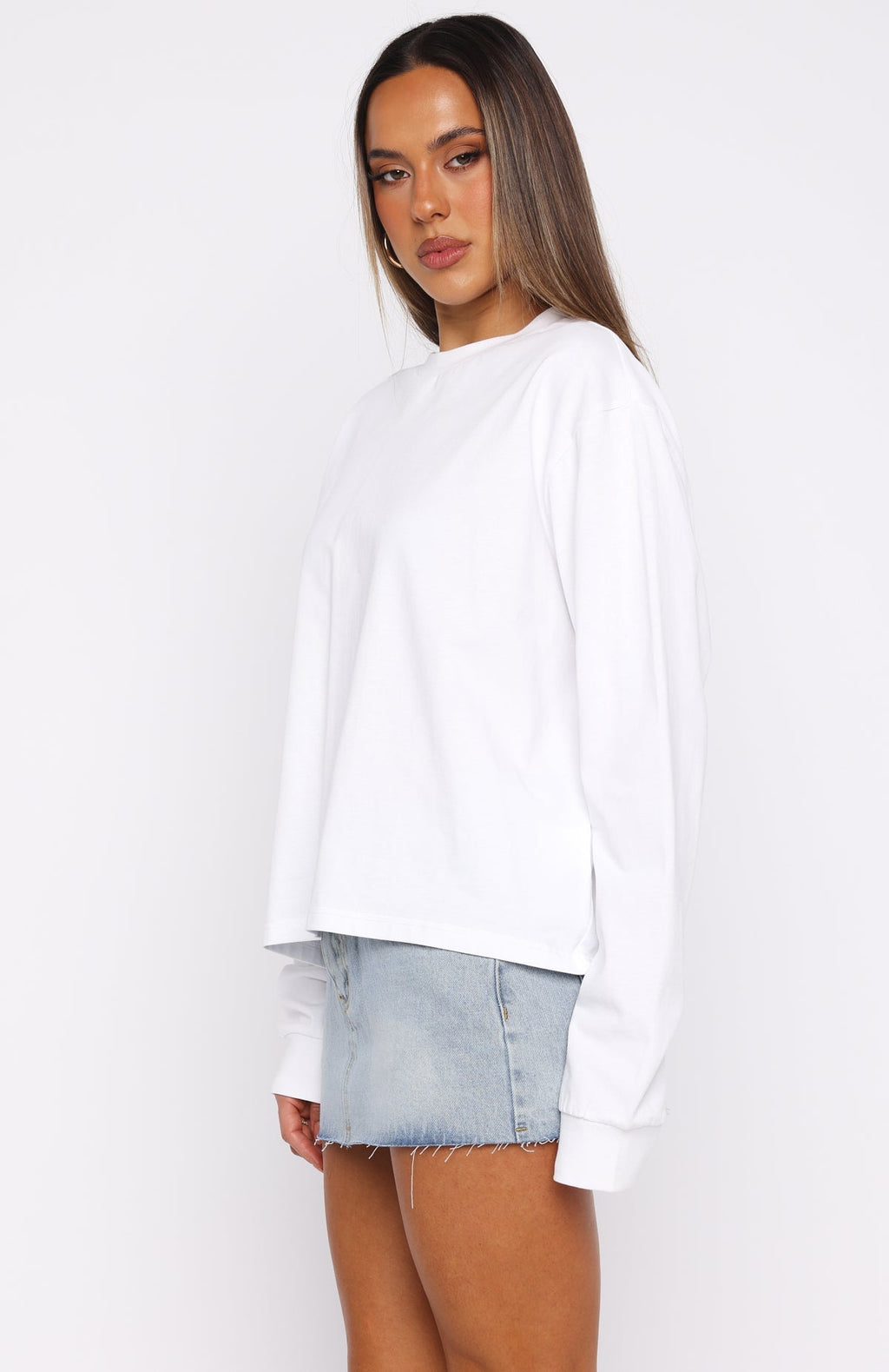 White Fox Staying Ahead Long Sleeve Tee White