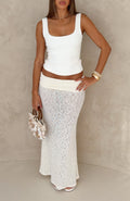 White Fox Cruising By Knit Maxi Skirt Cream