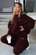 White Fox Test Drive Oversized Sweater Chocolate