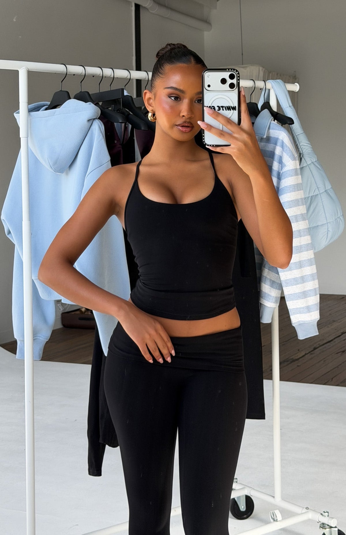 White Fox Snap Active Tank Black