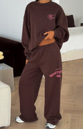 White Fox Studio 17 Raven Wide Leg Sweatpants Chocolate