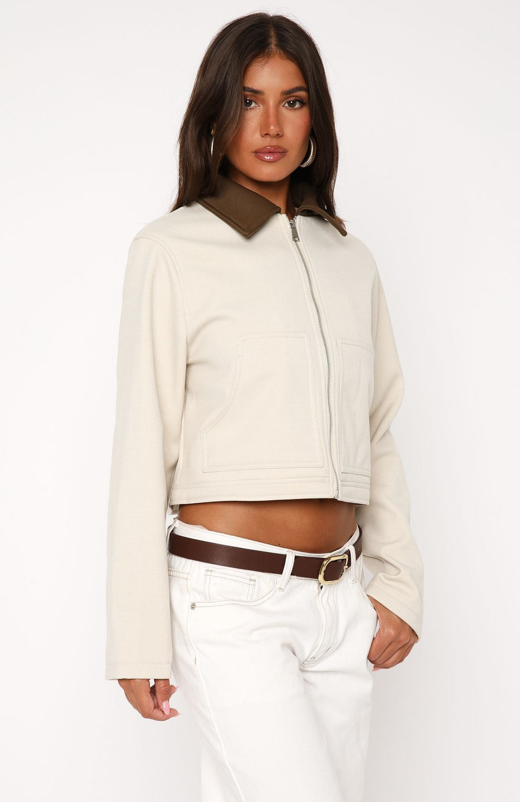 White Fox You Told Me Jacket Beige