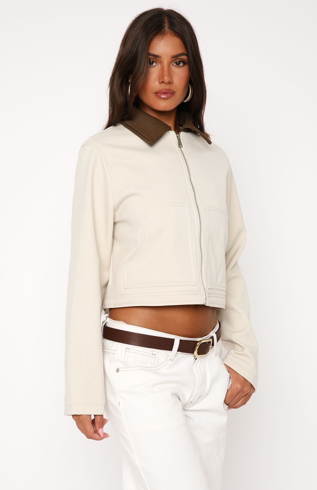 White Fox You Told Me Jacket Beige