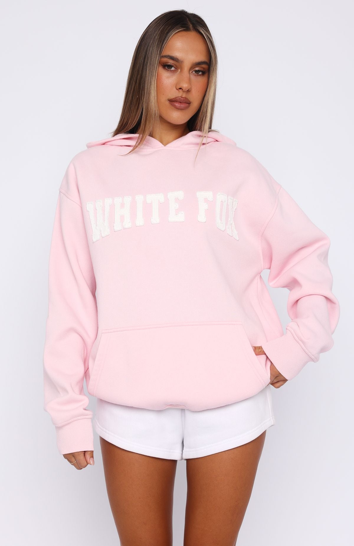 White Fox Shout It Out Oversized Hoodie Pink