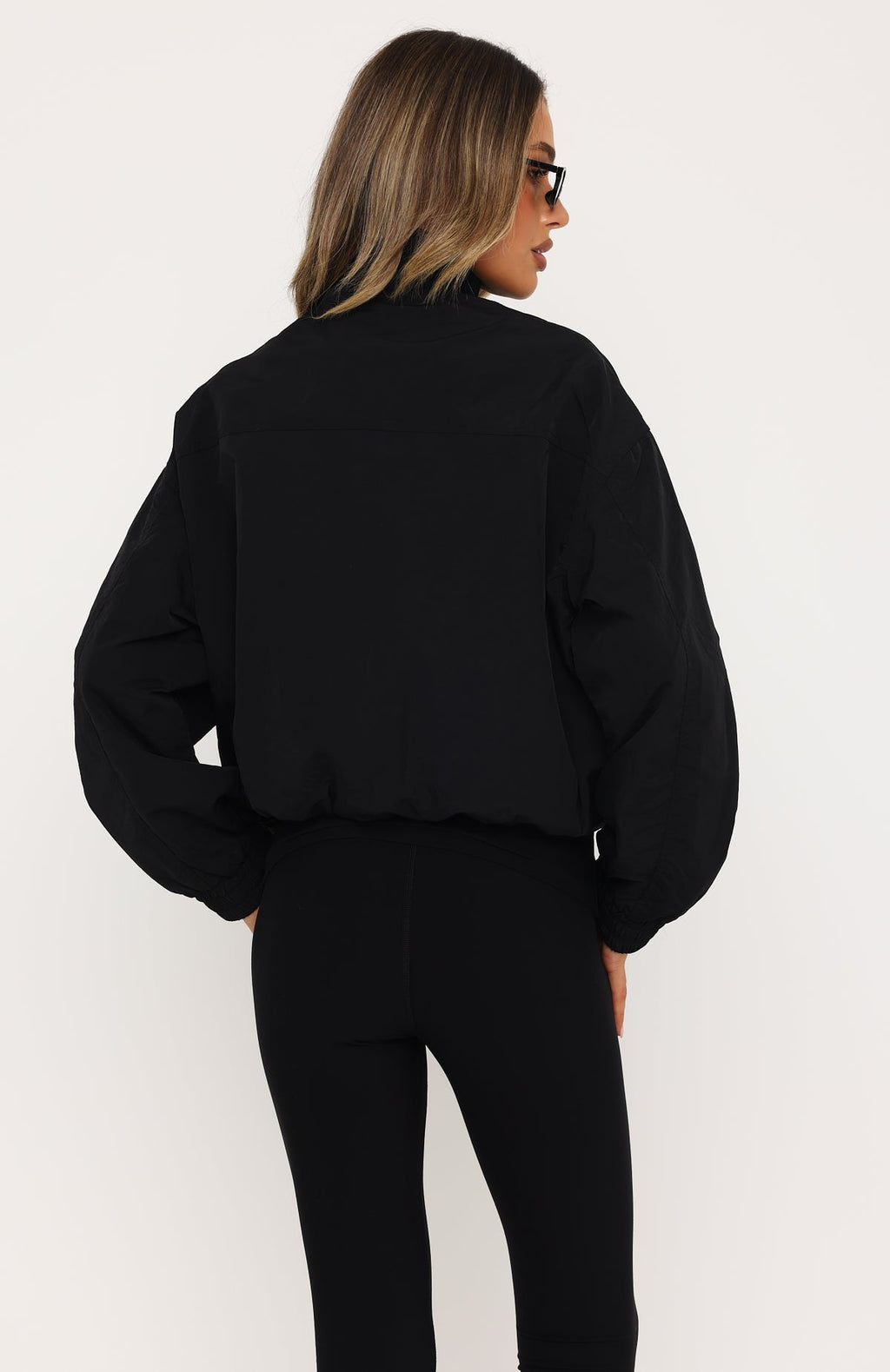 White Fox Cool Vibe Funnel Neck Jacket Black