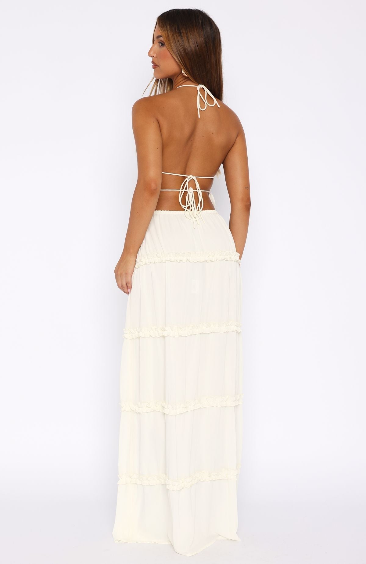 White Fox No Contact Maxi Skirt Off White