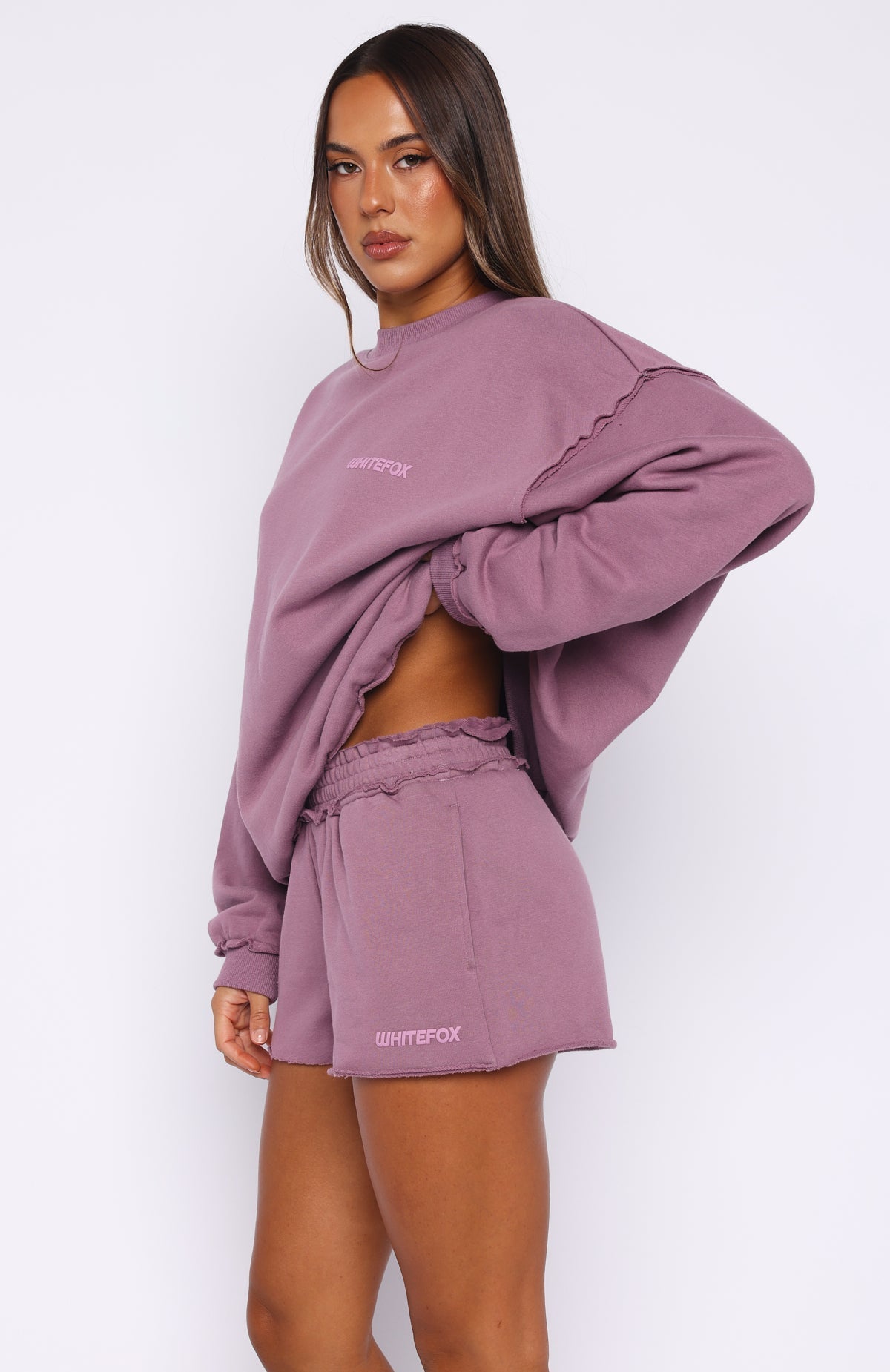White Fox On My Own Terms Lounge Shorts Dusty Plum