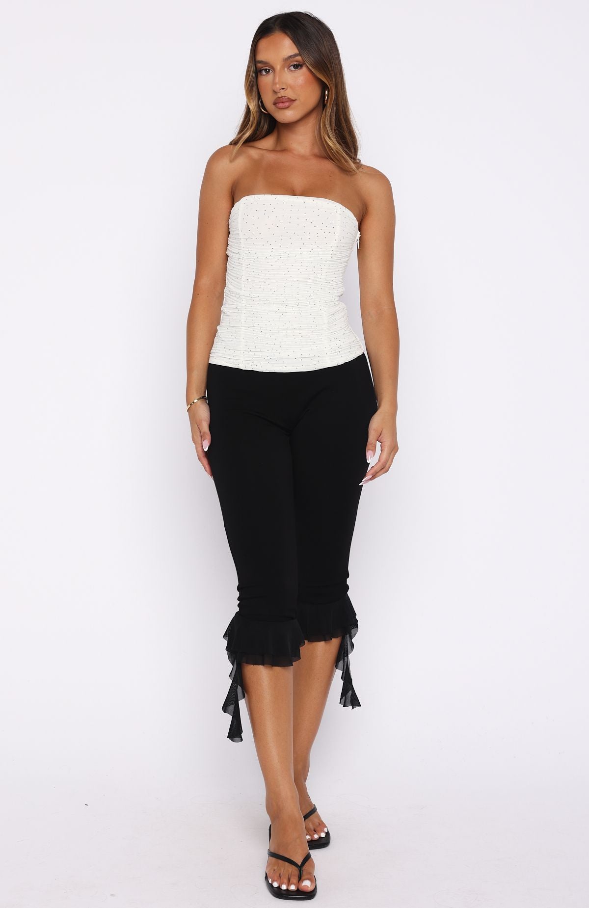 White Fox Slay Daily Capri Pants Black