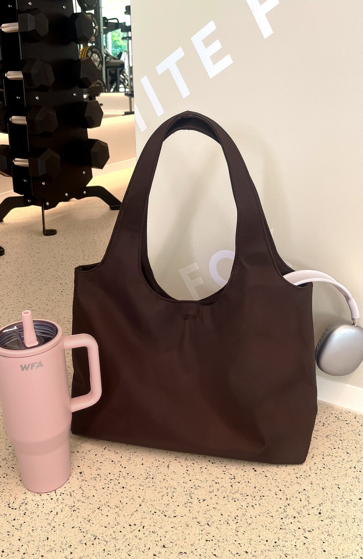 White Fox Maxton Nylon Shoulder Bag Chocolate