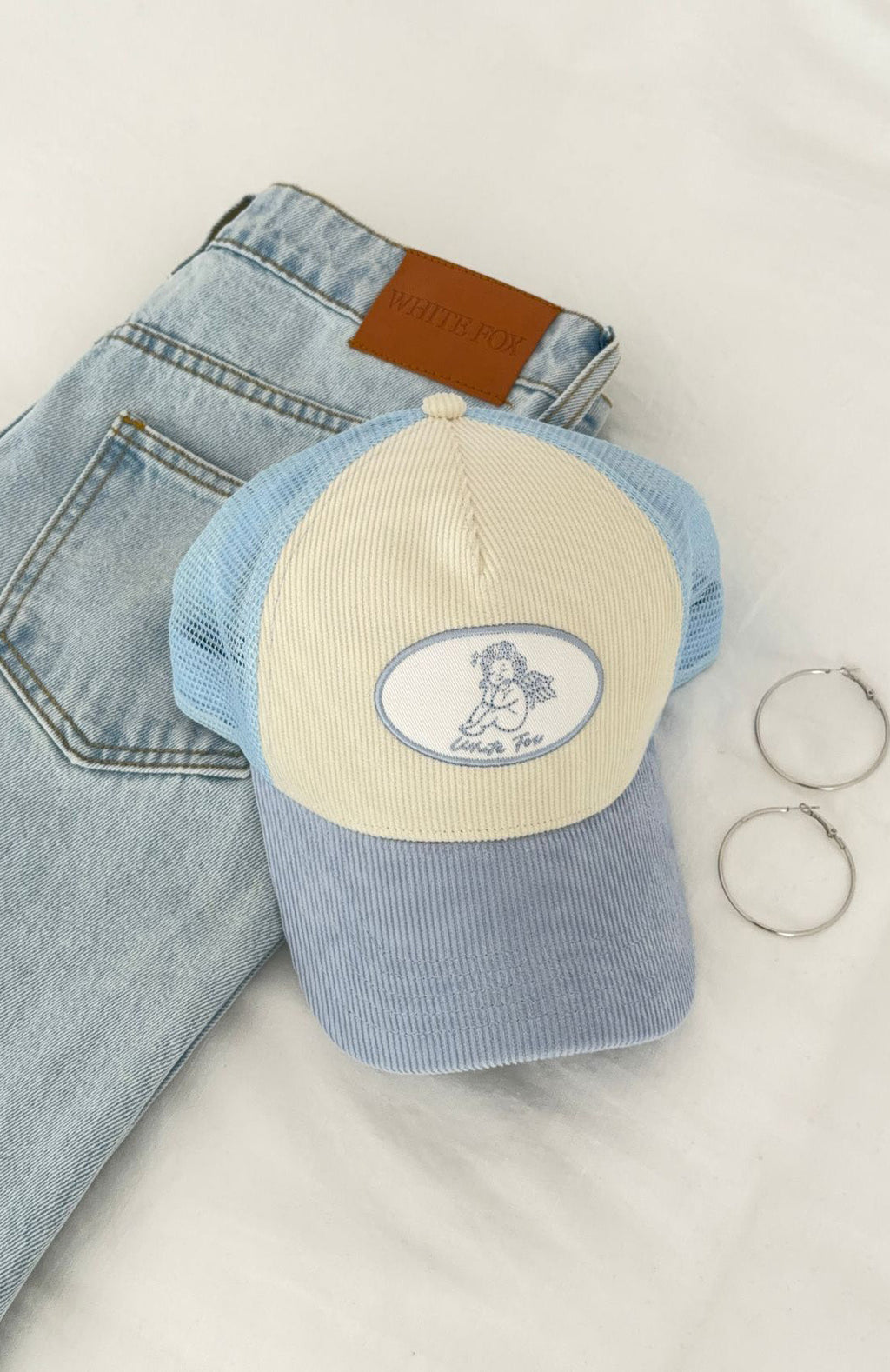 White Fox Just Too Cute Cap Baby Blue/Cream