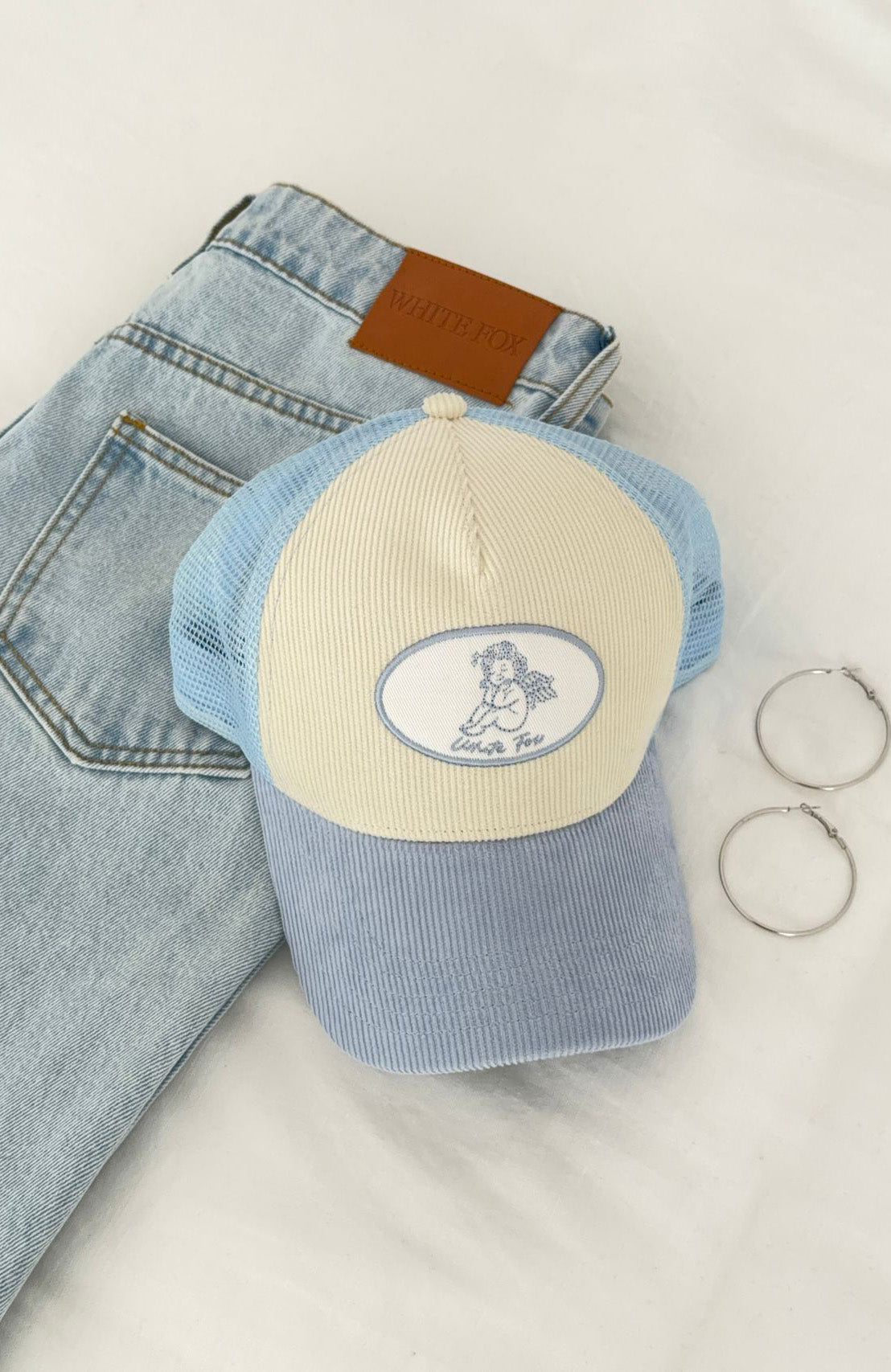 White Fox Just Too Cute Cap Baby Blue/Cream