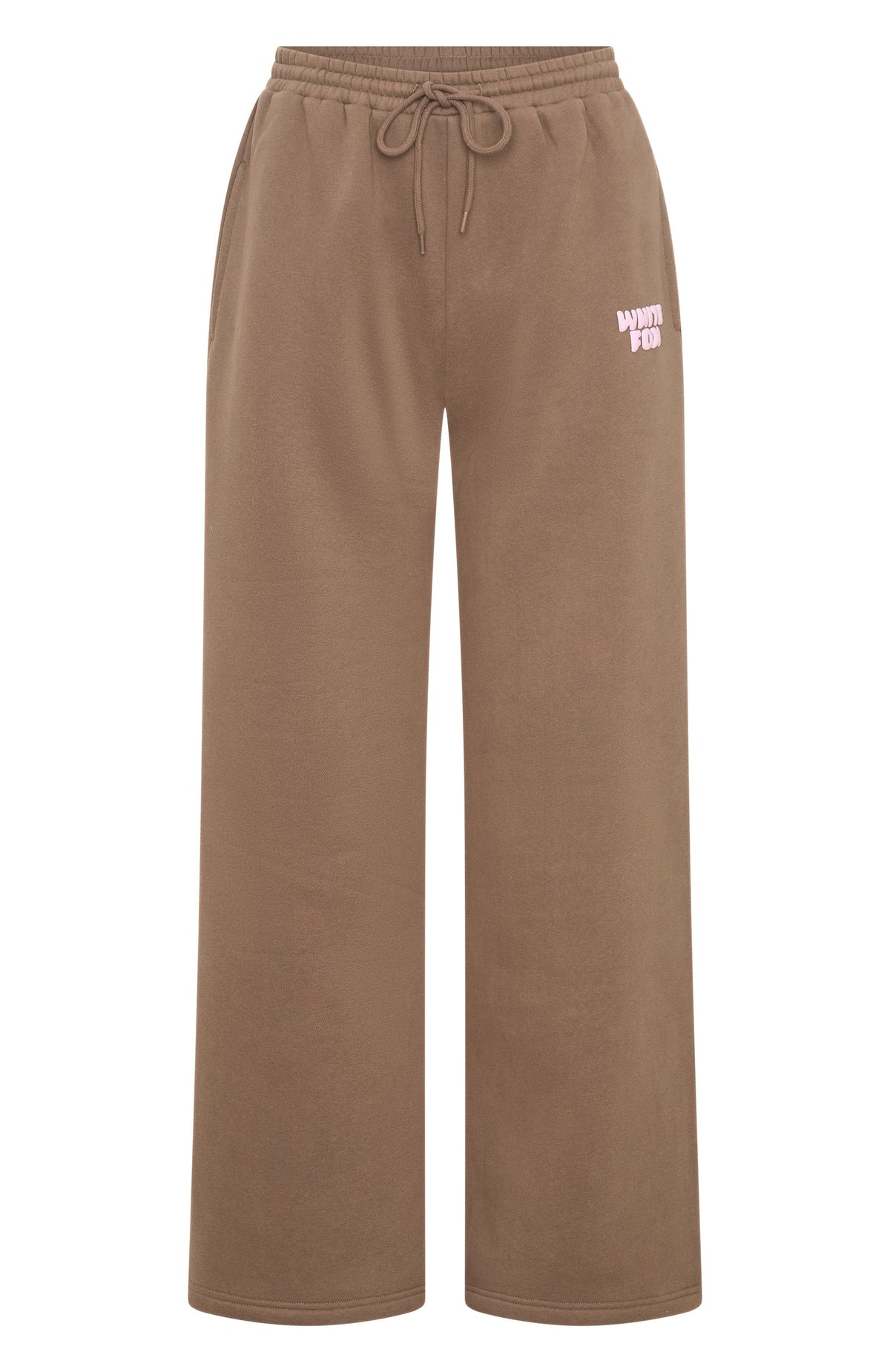 White Fox 11th Street City Girl At Heart Wide Leg Sweatpants Cinnamon Bun