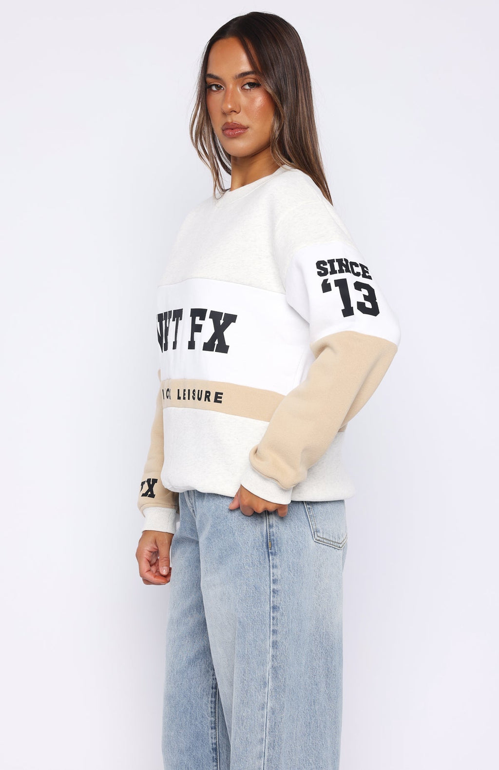 White Fox Latest And Greatest Oversized Sweater Neutral