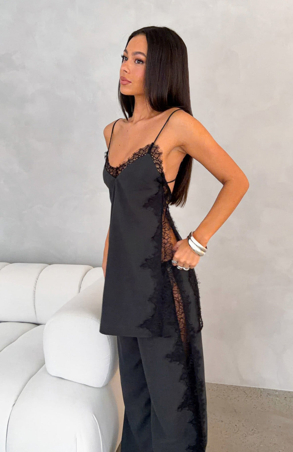 White Fox Porcelain Nights Top Black