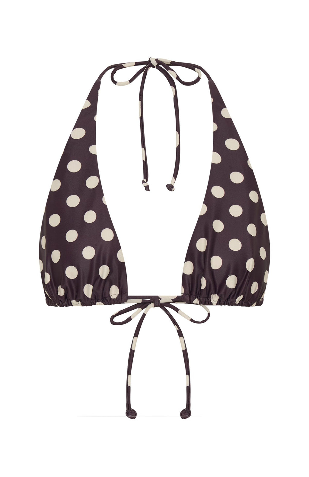 White Fox Danica Bikini Top Choc/Cream Polka Dot