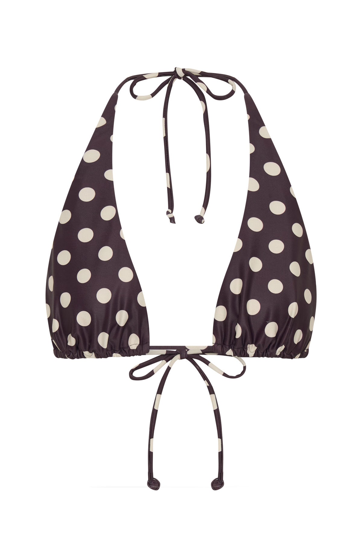 White Fox Danica Bikini Top Choc/Cream Polka Dot