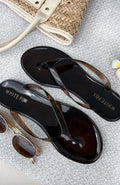 White Fox Dean Jelly Thong Sandals Chocolate