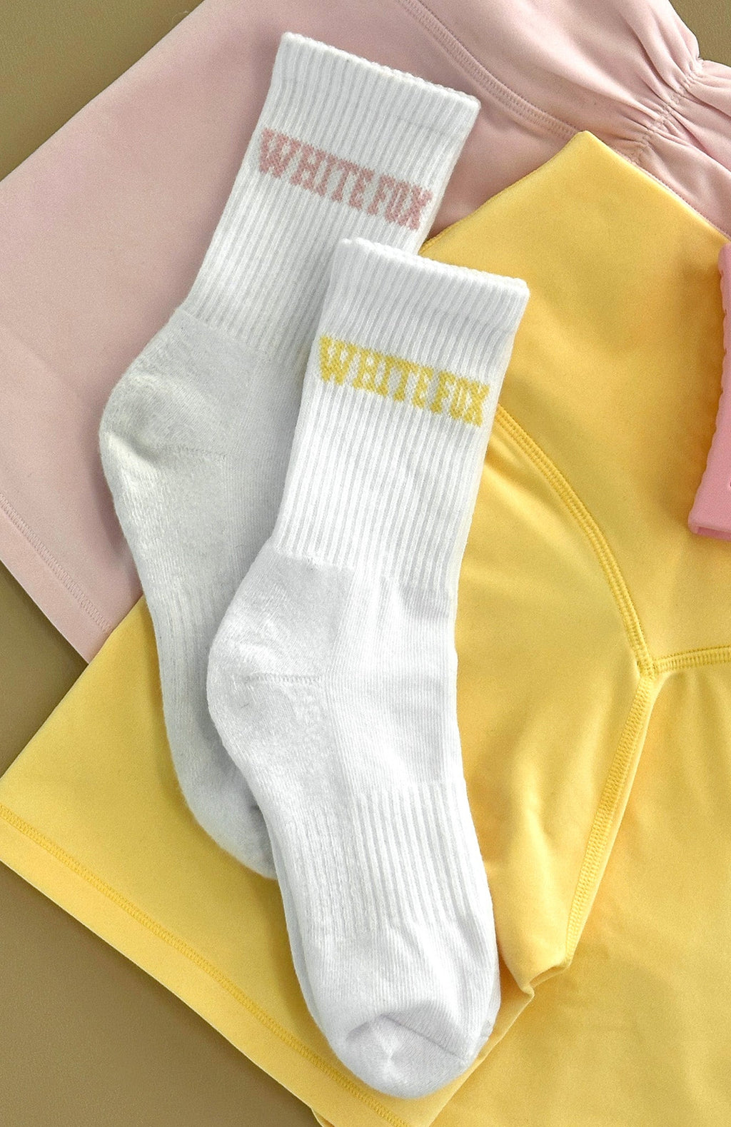 White Fox No Convincing Socks 2 Pack White/Honey/Ballet Pink