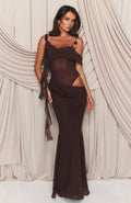 White Fox Starlight Affair Maxi Dress Chocolate