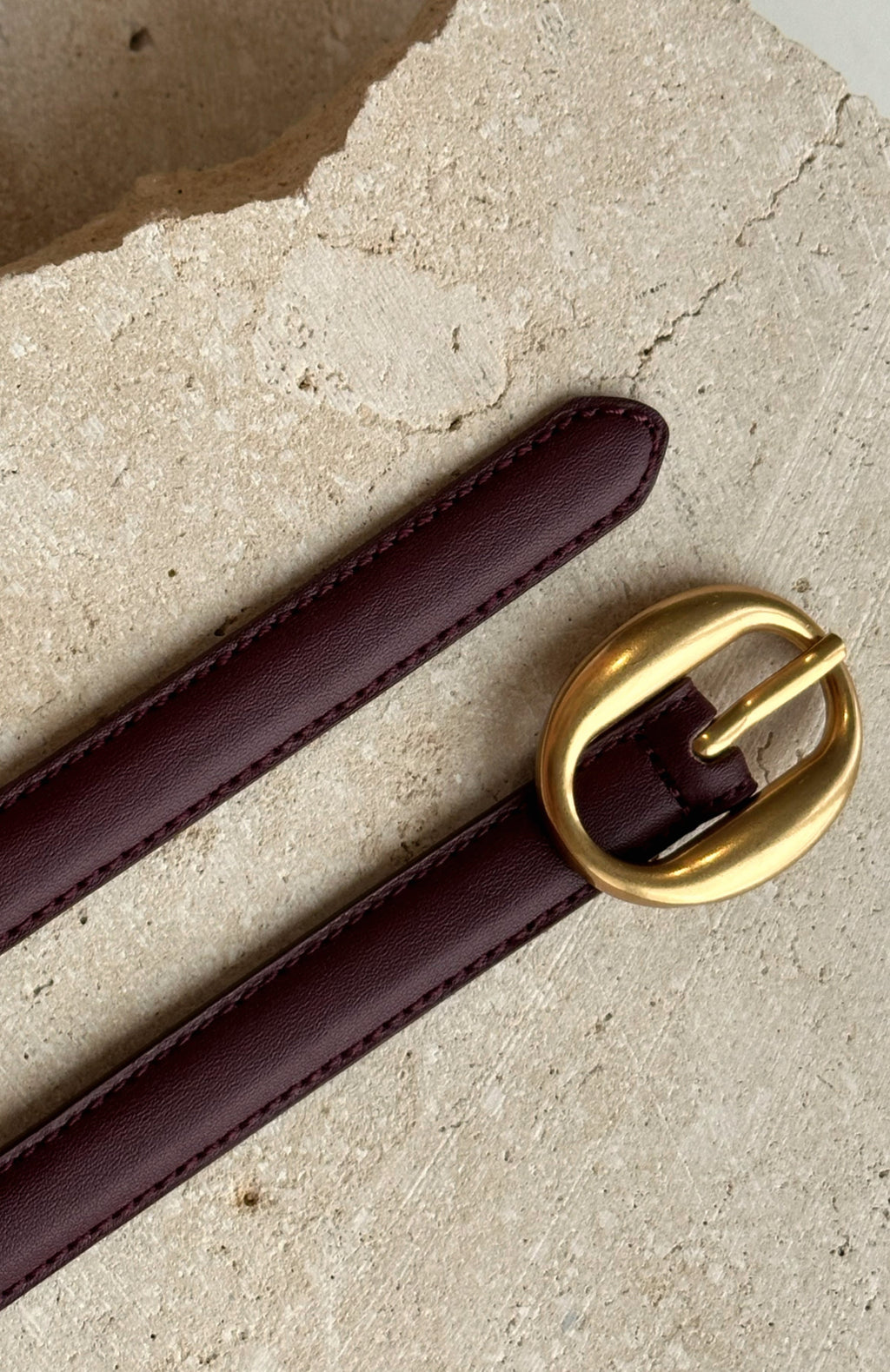 White Fox Ron Belt Burgundy/Vintage Gold