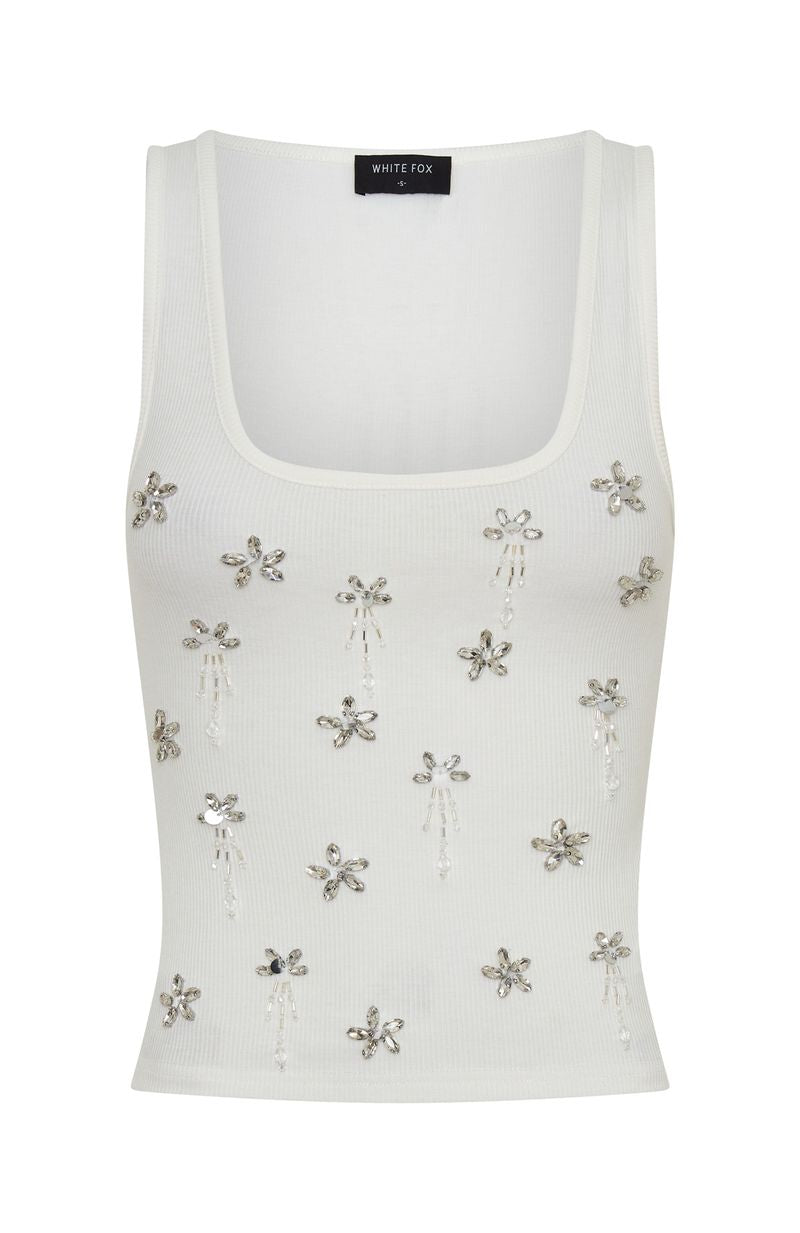 White Fox Sinful Embrace Rib Tank White