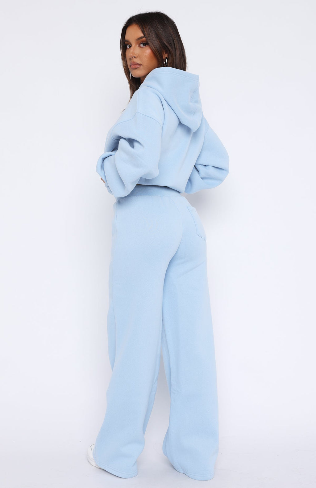 White Fox Missed Flights Wide Leg Sweatpants Soft Blue