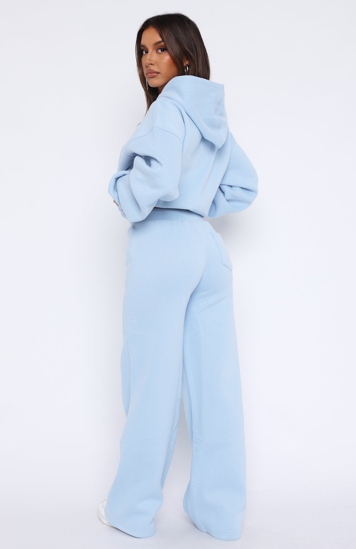 White Fox Missed Flights Wide Leg Sweatpants Soft Blue