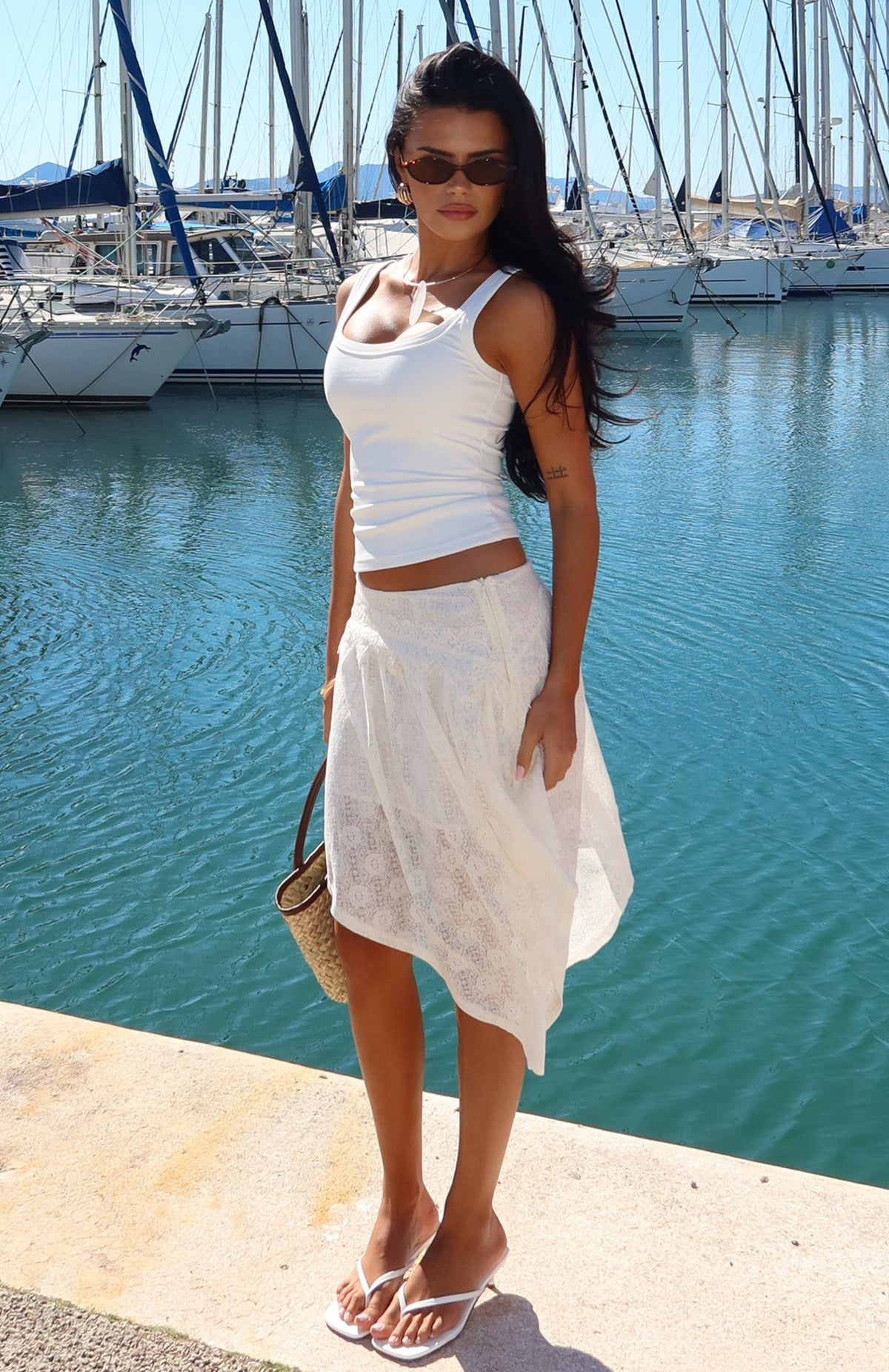 White Fox In The Current Skirt Off White