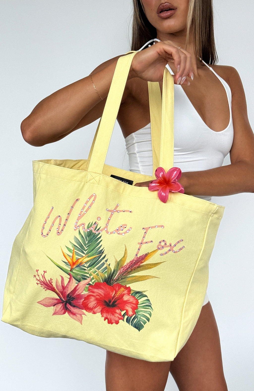 White Fox Wild Dreams Tote Bag Lemon