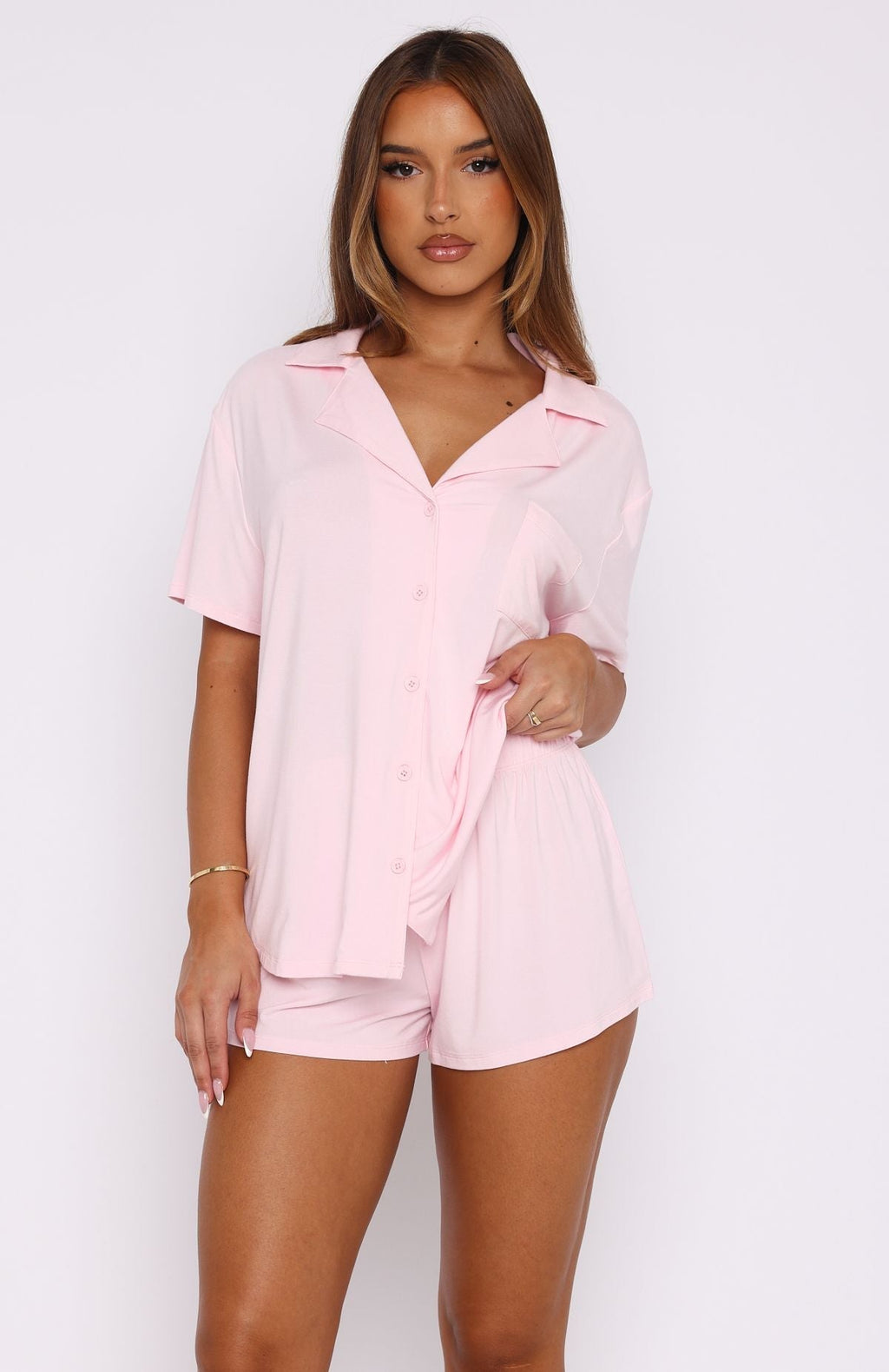 White Fox Dreamscape Pyjama Set Baby Pink